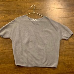 Uniqlo light blue 3D Cotton V neck sweater